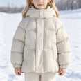 thumbnail image 2 of NOLDARES Girls' Boys' Hooded Puffer Jacket Winter Warm Down Ski Jacket Coat for Little & Big Kid,A048-White, 2 of 8