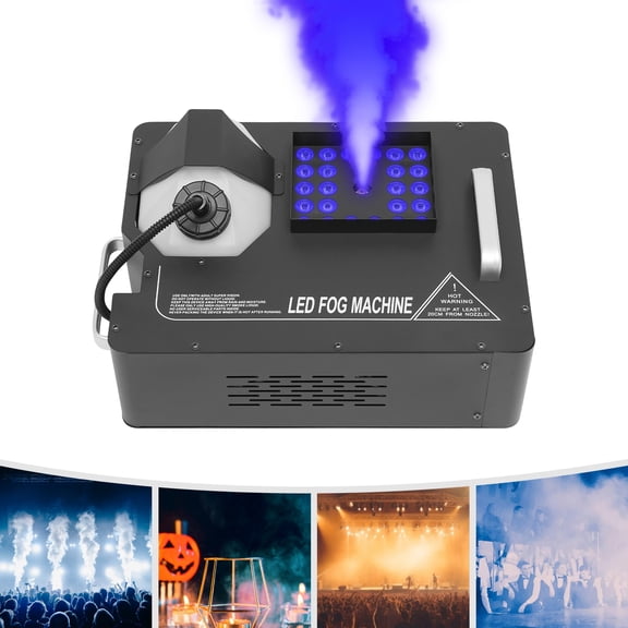 1500W Fog Smoke Machine, 24 LED 3-In-1 Vertical Upspray Fogger with Wireless Remote Controller for Creating A Boisterous Atmosphere of Wildness.