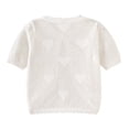 thumbnail image 7 of Fozruso Girls' Summer Cardigans Girls Knit Cardigan Short Sleeve Summer Shirt Lightweight Open Front Top For Toddler Baby Kids,6-7 Years,White, 7 of 7