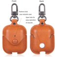 thumbnail image 2 of Funda de Cuero para AirPods con Llavero, Funda Protectora portátil de Cuero Premium a Prueba de Golpes para Auriculares AirPod Estuche de Carga - Marrón Oscuro-Marrón Oscuro- oso de fresa  Electrónica, 2 of 5