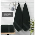 thumbnail image 4 of Creosa Cotton Bath-Towels-Set Black, 100% Ring Spun Combed-Cotton 4pc Bathroom Towels 27x54 Inch, Highly Absorbent Soft Feel, Daily Use Black Towels with Hanging Loop, 4 of 4