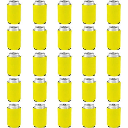 

Collapsible Can Coolers 4Mm Set Of 25 Bulk Pack - Great For Soda Other Beverages - Yellow