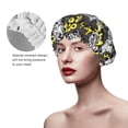 thumbnail image 2 of KLL White Retro Off-Road Vehicle Pattern Shower Cap & Bath Cap for Women,Reversible Oversized Waterproof Shower Caps for all Hair Lengths,Elastic Reusable Bathing Hair Cap, 2 of 6