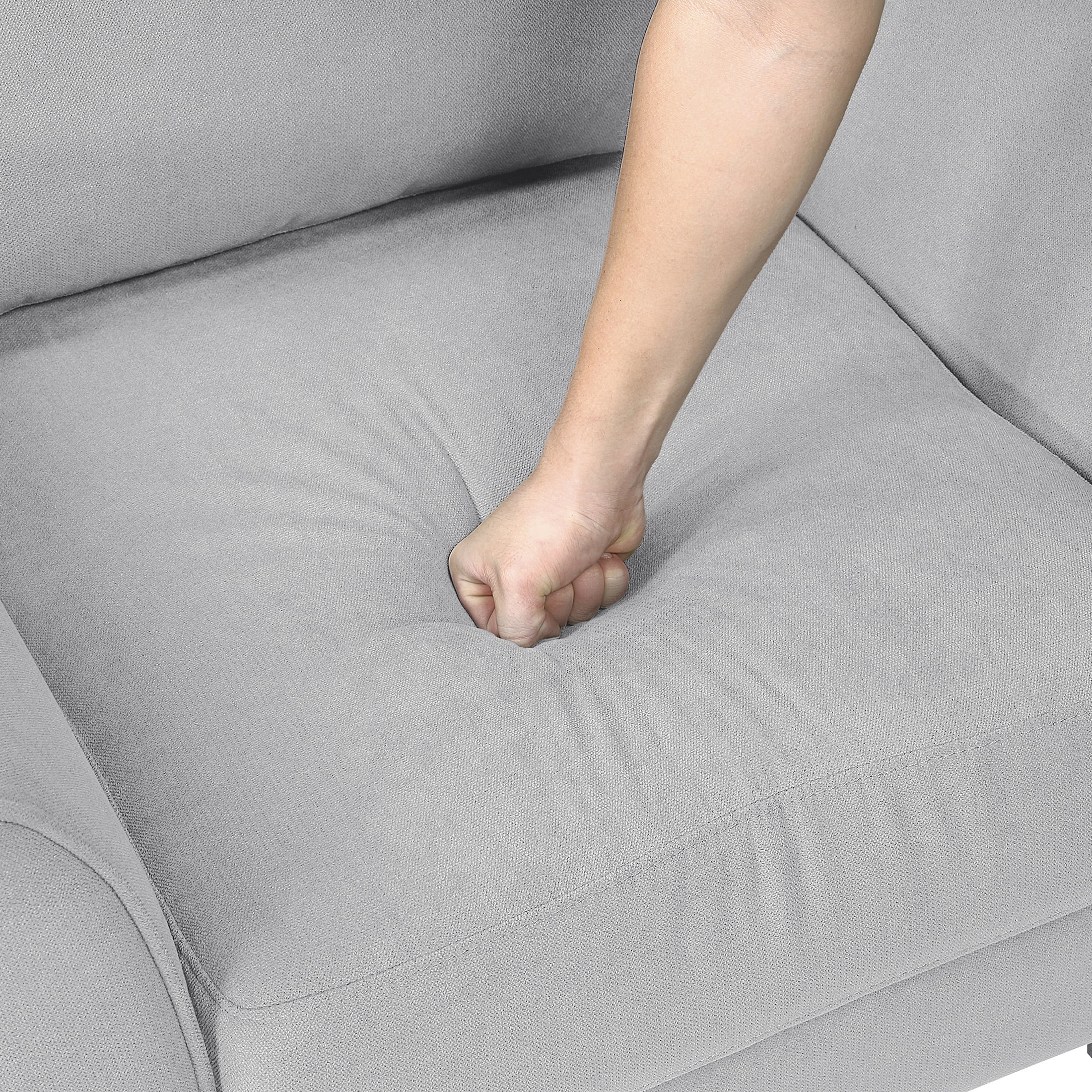 OakvillePark Islewyn Textured Fabric Loveseat, Gray