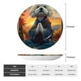thumbnail image 2 of Picia Sunset Meditating Bichon Frise Pattern Bone China Decorative Plate – Wall Decor with Stand and Adhesive, Elegant Ornament for Living Room, Office, or Entryway-10in, 2 of 6
