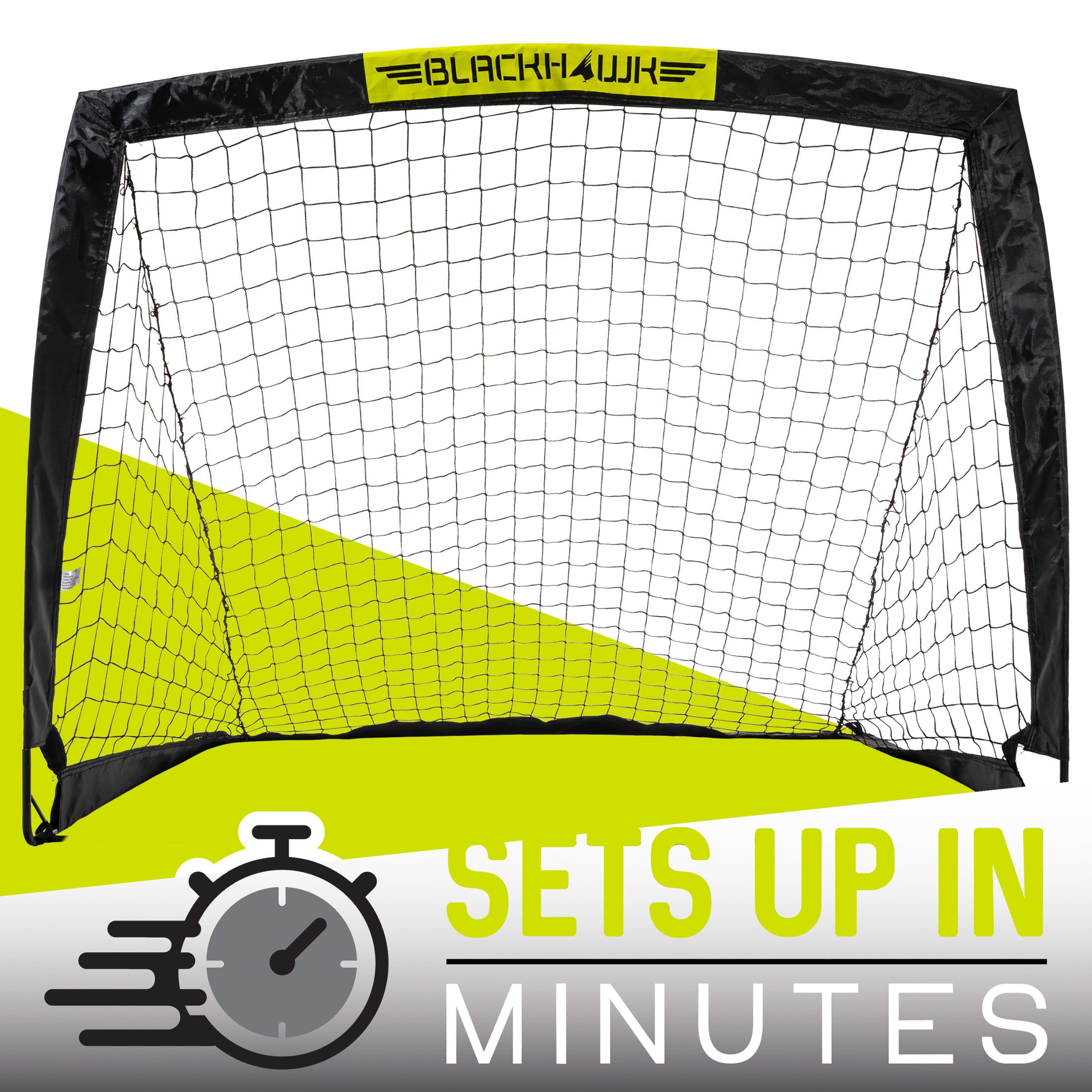 Franklin Sports Blackhawk Soccer Goal - Pop up - Foldable - 4' x 3' Mini Soccer Net - Black