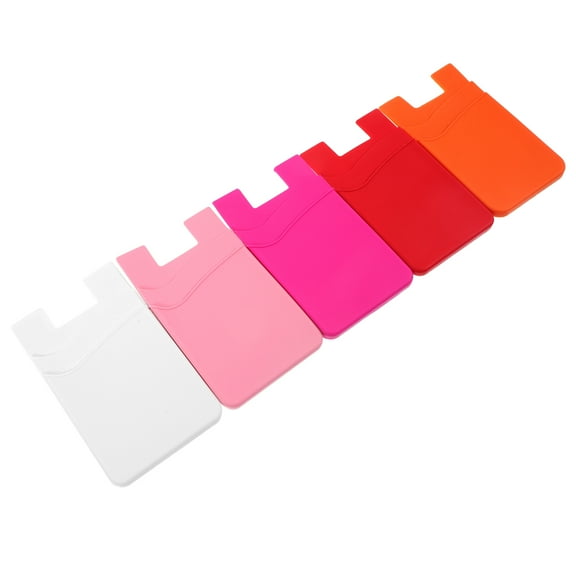 LOLIPPYY 5-Pack Slim Phone Back Card Holder Wallet for Credit, ID Cards with Assorted Colors, Convenient and Design