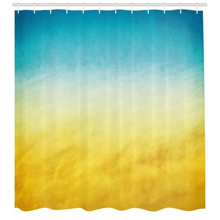 Yellow And Blue Shower Curtain Surf Waves Ocean Beach Exotic