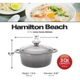 thumbnail image 6 of Hamilton Beach Enameled Cast Iron Dutch Oven Gray (3-Quart) | Cream Enamel Coating Dutch Oven Pot with Lid | Cast Iron Dutch Oven with Even Heat Distribution | Easy Grip to Handles & Multipurpose, 6 of 7
