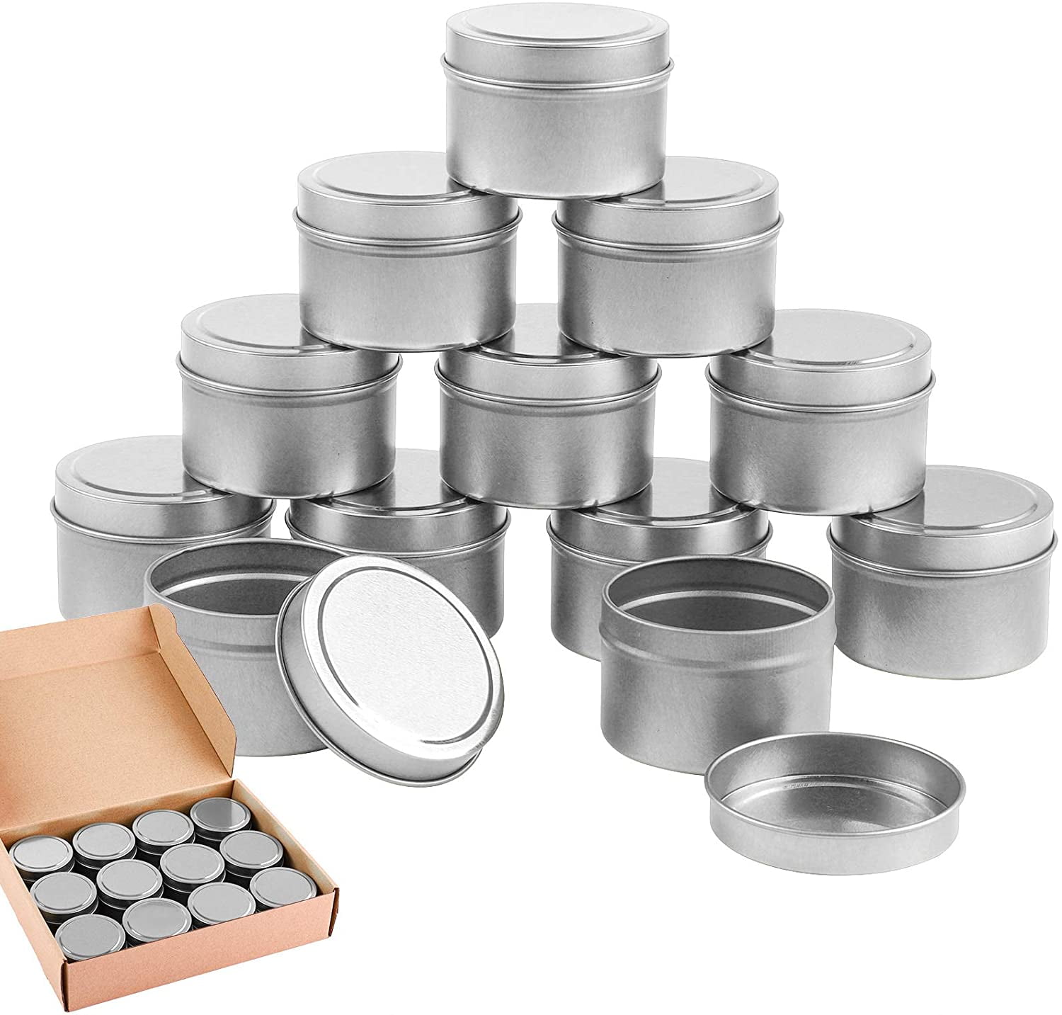 Details about   12Pcs Mini Storage Boxes Tins Candy Jars Cans Containers w/Lids for Candle DIY 