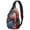 Red and Green Tie Dye Pattern, variant on Orange and Purple Tie Dye Pattern Sling Backpack, Unisex Hiking Chest Pack with Side Mesh Pockets, Earphone Hole Port Gift Ideas for Holiday Birthday Gifts