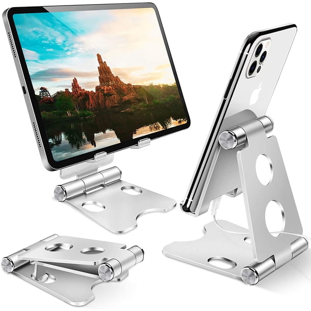 Soporte para teléfono, soporte para tableta, soporte universal ajustable para teléfono de escritorio, soporte sólido para teléfono inteligente para iPhone 11 Pro Max/XS Max, iPad, Samsung,