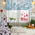 thumbnail image 5 of 2 Pack Valances for Window, Blue Teal Coastal Short Curtains for Kitchen Bedroom Living Room, Nautical Beach Botanical Bears Fish Rod Pocket Small Window Treatment Valance Drapes 42 x 18 Inch, 5 of 8