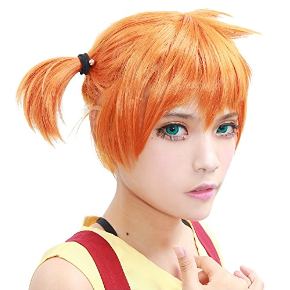 xcoser misty wig anime cosplay short orange hair costume wig halloween