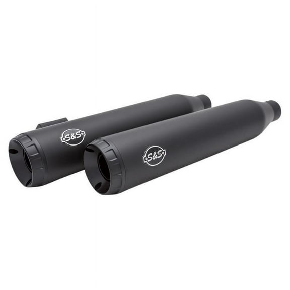 S&S Cycle 550-0725 Grand National Slip-On Mufflers - Black Ceramic