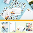 thumbnail image 3 of xianyou-16pcs Fold-Over Ready to Send Note Cards & Stickers, All-in-One Envelope & Note Cards Children's Cartoon Greeting Cards Camp Stationery for Kids Students All Occasions (truck pattern), 3 of 4