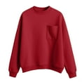 thumbnail image 2 of Red Sweatshirt for Women Mock Neck Sweatshirt Casual Plus Size Long Sleeve Sweatshirt Pullover 2025 Fall Sweatshirt with Pockets Women Fall Clothes, 2 of 4