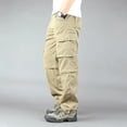 thumbnail image 3 of Men Multi Pocket Cargo Pants Stretch Straight Leg Zip Off Wear Resistant All Season Outdoor Trousers, 3 of 10