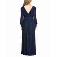 thumbnail image 2 of Badgley Mischka womens  Pleated V-Neck Gown, 6, Navy, 2 of 3