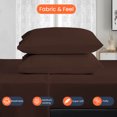 thumbnail image 3 of CCNY 100% Microfiber Bed Sheets, Luxurious Soft 4Pc Sheet Set - 1 Fitted Sheet, 1 Flat Sheet & 2 Pillowcases 18 Inch Deep Pocket (Short King-Chocolate Solid), 3 of 5