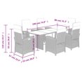 thumbnail image 4 of vidaXL 7 Piece Garden Dining Set with Cushions Grey Poly Rattan, 4 of 5