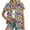 Multicolore, variante sur Tnhcen Chemises d'Été pour Femmes à Col Rabattu - Hauts Imprimés de Vacances / Grande Taille P-5TG / Blouses Décontractées Tendance
