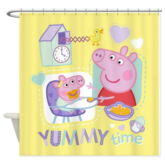 CafePress - Peppa Pig: Yummy Time - Unique Fabric Shower Curtain 70" x 72"