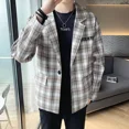 thumbnail image 5 of Blazer masculino talla grande chaqueta de traje para hombre abrigo fiesta cuadros oversize elegante verano clásico original simple botonadura nuevo, 5 of 5