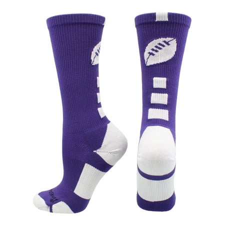 - Football Logo Crew Socks (Purple/White, Medium) - Purple/White,Medium