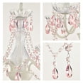 thumbnail image 5 of White and Pink Plug-in Crystal Chandelier – Elegant 5-Light Acrylic Ceiling Light Fixture with Long Cord for Bedroom, Nursery or Small Spaces, 5 of 12