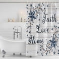 thumbnail image 3 of Farmhouse Shower Curtain, Waterproof Shower Curtains for Bathroom, Blue Country Texas Star Vintage Berries Wooden Washable Fabric Bathtub Curtain Set Bath Decor with 12 Hooks Extra Long 72"x96", 3 of 8