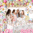 thumbnail image 2 of Baby in Bloom Baby Shower Decorations,283 Pcs Spring Baby Shower Decorations include Baby Shower Plates And Napkins,Floral Banner Backdrop Balloon Arch Mom to Be Sash for Baby in Bloom Shower Party$$, 2 of 11
