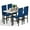 Blue(Marble texture), variant on 4-person dining table set, modern artificial marble dining table set, kitchen table and chair set of 4 pieces, suitable for small Spaces, apartments, restaurants, Grey/WHite