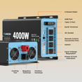 thumbnail image 5 of 12V 3000W Continuous 4000W Surge Power Inverter 4 AC Outlets, USB Port for Car, 5 of 5