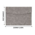thumbnail image 3 of File Folder,Waterproof Document Pouch,Faux Leather File Organizer with Magnetic Snap for Thin A4 Document Storage,Meeting Documents Arrangement,Grey, 3 of 8