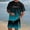 Dark Blue, variant on EliteGoogv Men Two Piece Set Gradient Letter Print Short Sleeve T Shirt And Shorts Outfit For Men Summer Casual Matching Set Dark Blue M