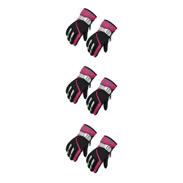 Billuyoard 1 par de manoplas para niños, impermeables, ajustables, gruesas, con hebilla, cómodos accesorios de esquí para actividades al aire Type1 NO1