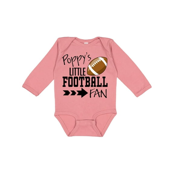 Inktastic Poppy's Little Football Fan Boys or Girls Long Sleeve Baby Bodysuit