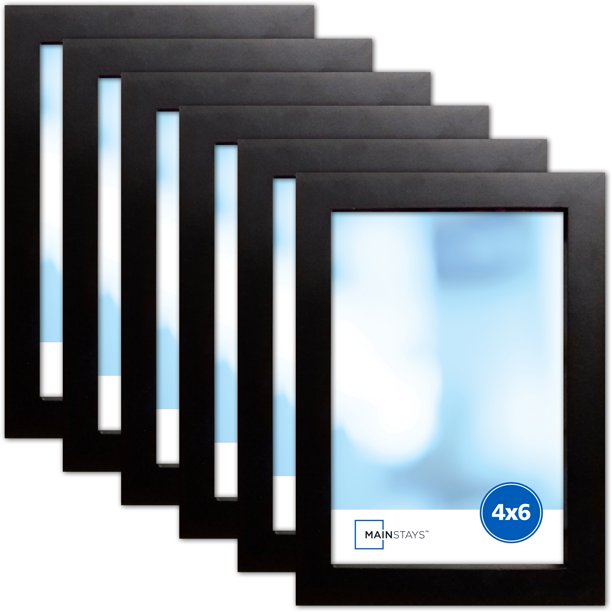 Mainstays 4" x 6" Black Linear Frame, Set of 6