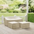thumbnail image 4 of HomeStock Art Nouveau Allure 3Pc Sectional Cover Set Tan - Sofa & 2 Square Table/Ottoman, 4 of 8
