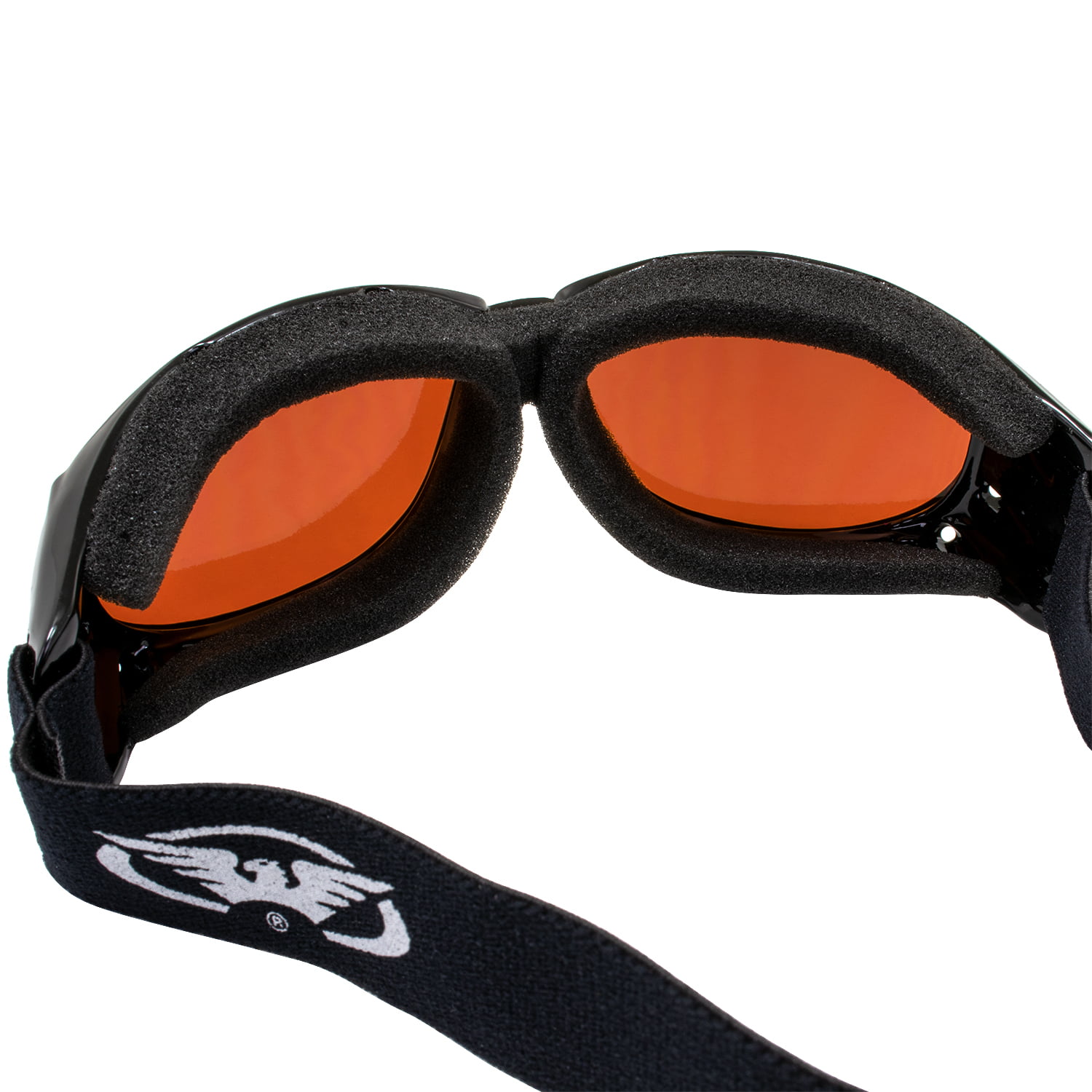Red Baron Motorcycle/Aviator Goggles Black Padded Frame w/Driving Mirrored  Lens 