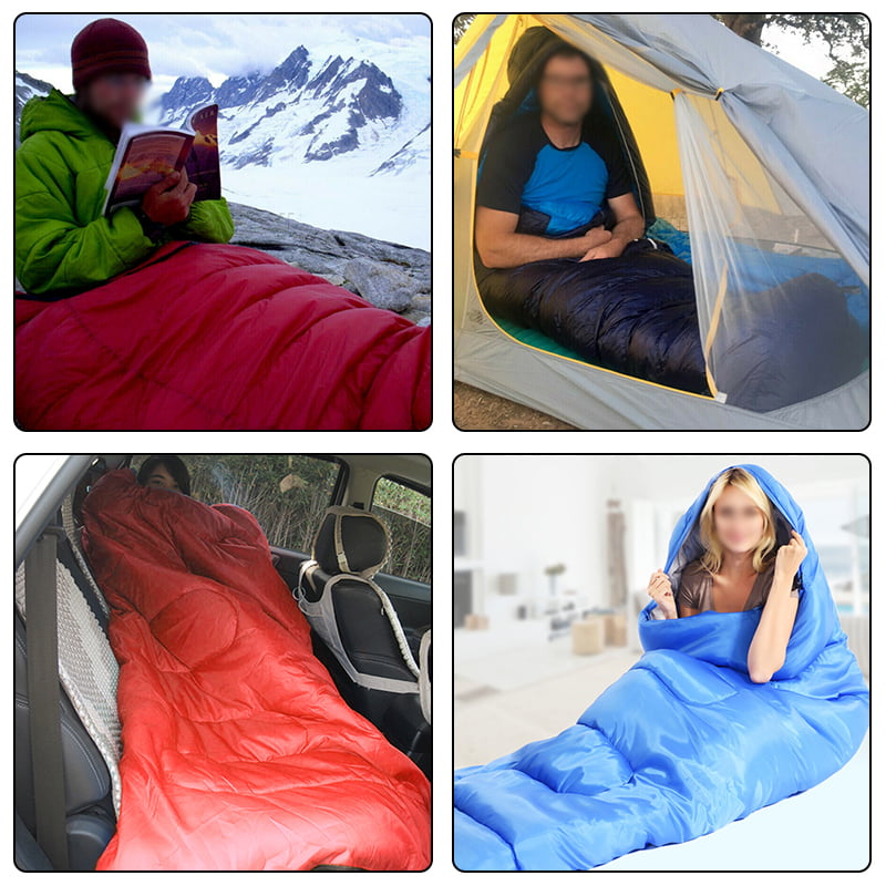 Outsunny 4-Season Double Sleeping Bag Camping Envelope Bag Mattress Outdoor Red 