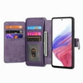 thumbnail image 2 of Detachable Magnetic Case Wallet For Samsung A25 5G Compatible with MagSafe Wireless Charging Phone Cover Multi Card Slots Cash Coin Zipper Pocket RFID Blocking For Samsung Galaxy A25 5G, Purple, 2 of 9