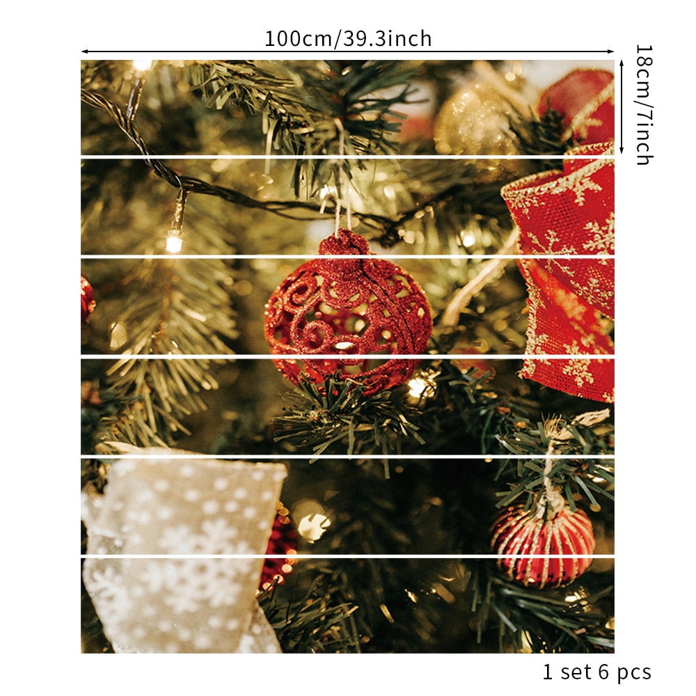 Christmas Staircase Decorations - Christmas tree decoration balls Removable Waterproof Stickers & Decals for Stairs & Walls - Family Furniture Mural Decoration