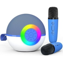 Mixfeer Karaoke Machine for Kids Adults with 2 Wireless Karaoke Microphones, Mini Portable Bluetooth Karaoke Speaker, Birthday Gifts for Boys Girls, Blue