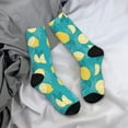 thumbnail image 5 of Pofeuu Lemon Blue Print Crew Socks, Adult Running Hiking Socks for Youth and Adult, 5 of 6