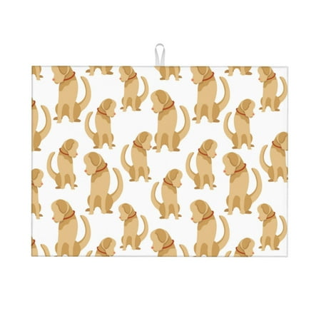 

Dish Drying Mats for Kitchen Counter - Funny Labrador Retriever Dog 18x24in Dish Drying Pad Coffee Mat with Hanging Loop Super Absorbent Kitchen Counter Mat Coffee Bar Accessories
