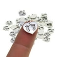 thumbnail image 3 of 50Pcs Foot Printed Heart Charms Beads Bulk for DIY Craft Pendants Bracelet Necklace Earring Keychain Jewelry Making Finding Accessories, 3 of 10
