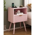 thumbnail image 1 of Mesa de noche JOONEE rosa moderna con cajón, 1 of 6