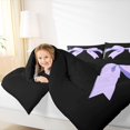 thumbnail image 4 of Feelyou Princess Bow-tie Print Queen Comforter Set, Dreamy Purple Ribbon Bow Bedding Sets, Chic Fashion Style Reversible Bedding Comforter Set, Microfiber Bedroom Decor, 3pcs, 4 of 8